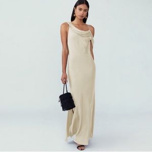 FAME & PARTNERS Francois Drape Gown in champagne
